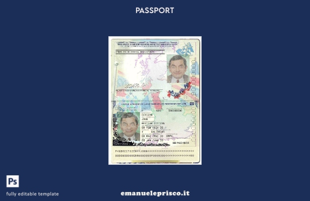 modello di passaporto ( ) del Regno Unito di Gran Bretagna e Irlanda del Nord in